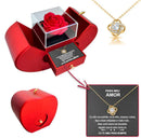 COLAR DE PRATA 925 COM ROSA REAL - PARA MEU AMOR