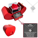 COLAR DE PRATA 925 COM ROSA REAL - PARA MEU AMOR