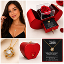 COLAR DE PRATA 925 COM ROSA REAL - PARA MEU AMOR